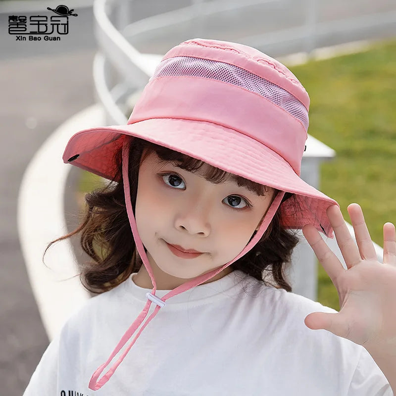 Kids Sun Hat for Boys Girls Wide Brim Bucket Hat UPF 50+ Sun Protection Hat Breathable Summer Beach Hat