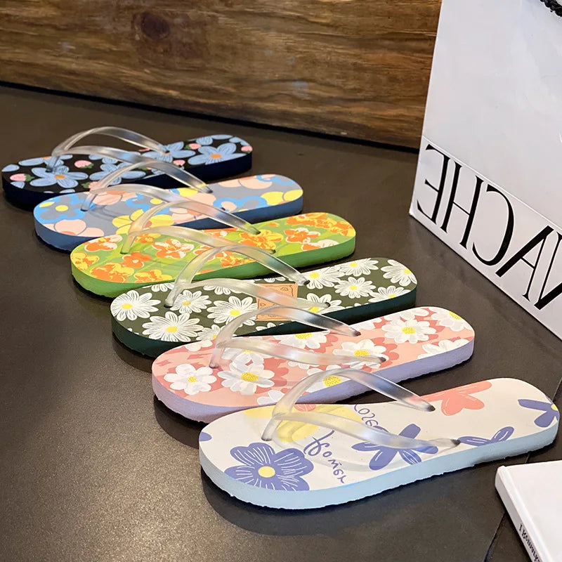 Flip Flops Trendy Summer Outerwear Fashionable Clip On Beach Slippers Anti Slip Couple'S Splint Slippers Leisure Convenience