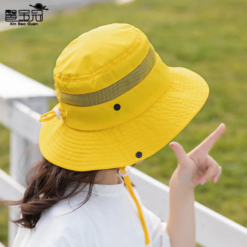 Kids Sun Hat for Boys Girls Wide Brim Bucket Hat UPF 50+ Sun Protection Hat Breathable Summer Beach Hat