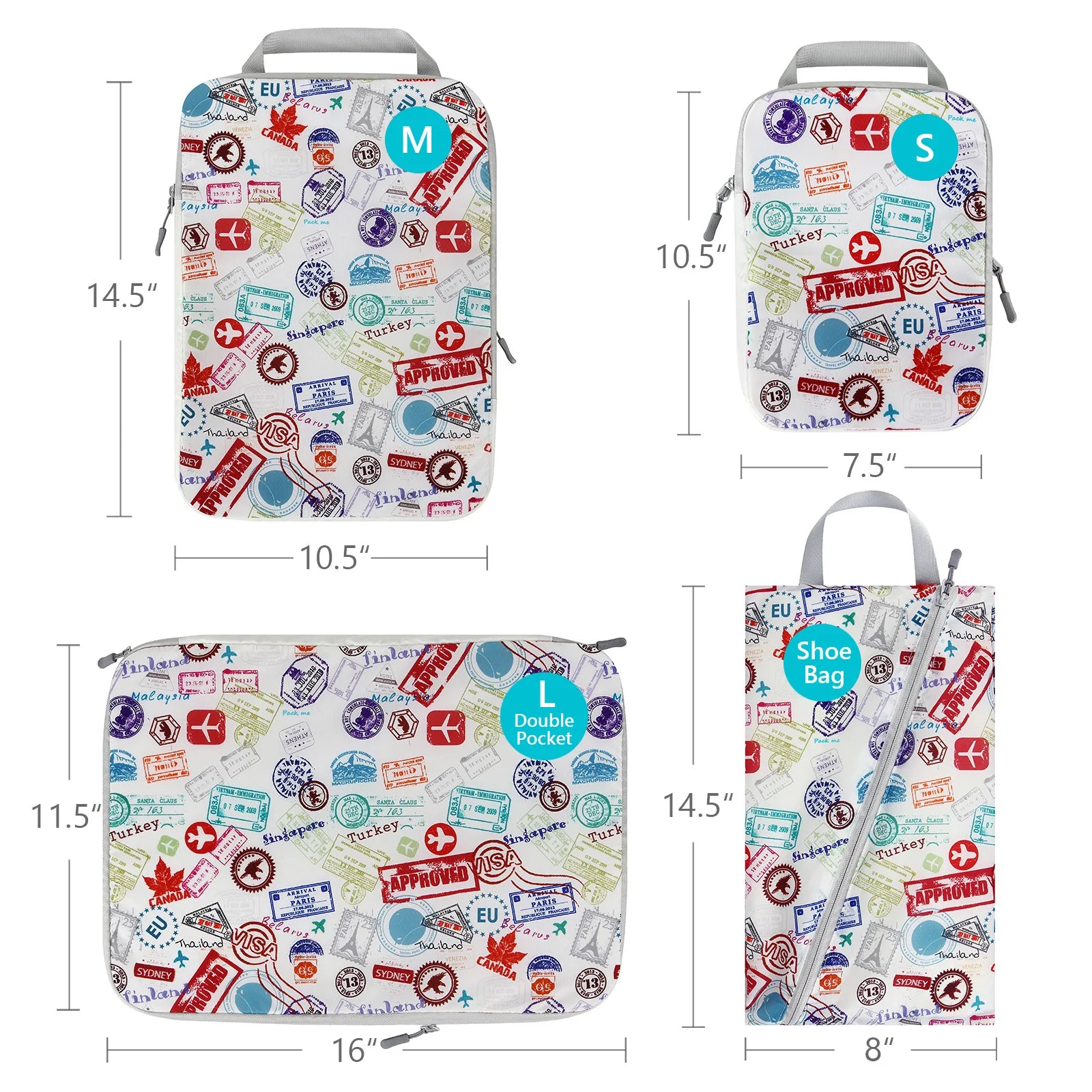 Travel Compression Packing Cubes Luggage Organizer Accessories Extensible Storage Bags Travel Cubes Foldable Suitcases Shoe Bag