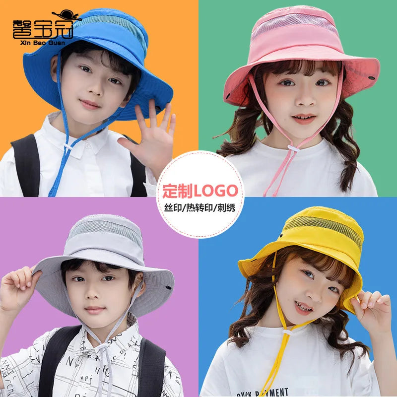 Kids Sun Hat for Boys Girls Wide Brim Bucket Hat UPF 50+ Sun Protection Hat Breathable Summer Beach Hat