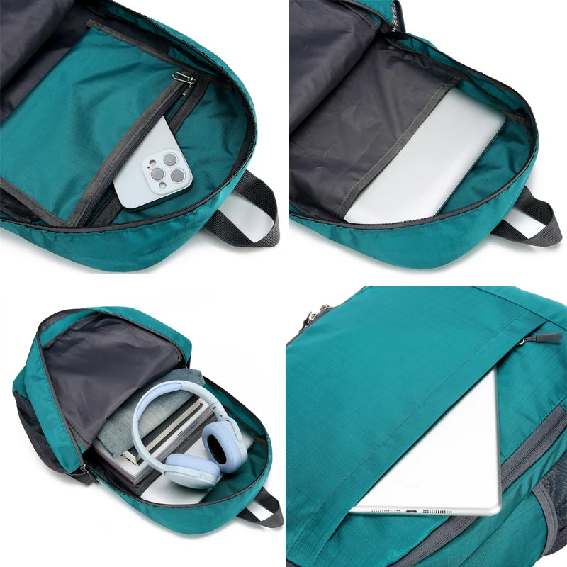 Lightweight storage backpack, outdoor sports backpack, foldable backpack, men's and women's leisure travel backpack