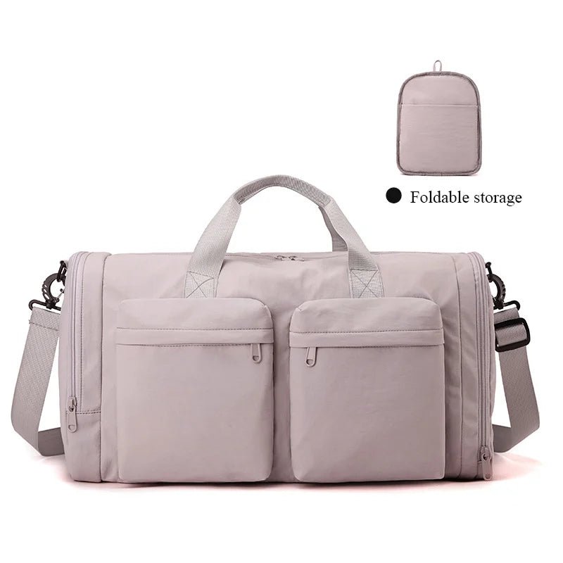 Foldable Travel Duffel Bag Portable Large Capacity Lightweight Storage For Women Men Clothes Boarding Carry On Luggage Tool