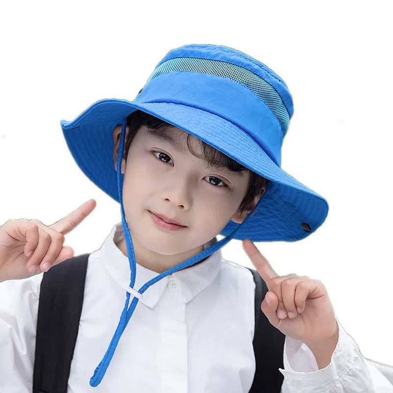 Kids Sun Hat for Boys Girls Wide Brim Bucket Hat UPF 50+ Sun Protection Hat Breathable Summer Beach Hat