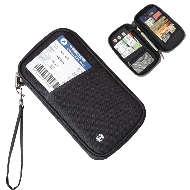 RFID Blocking Passport Holder Wallet - Family Travel Document Organizer with Credit Card Slots, Secure Essentials Bag for Trips