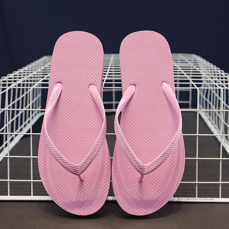 Flip Flops Trendy Summer Outerwear Fashionable Clip On Beach Slippers Anti Slip Couple'S Splint Slippers Leisure Convenience