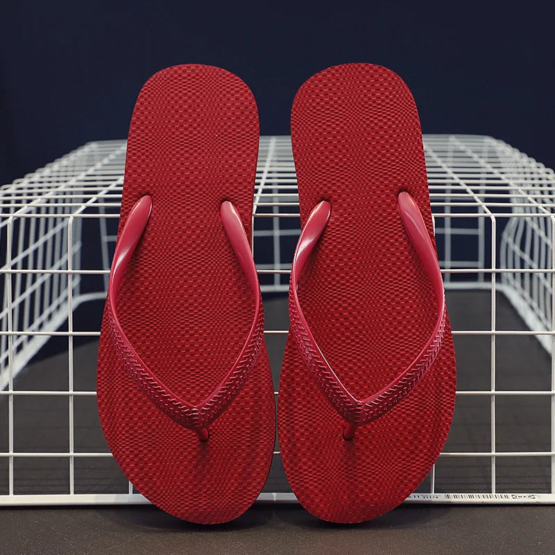 Flip Flops Trendy Summer Outerwear Fashionable Clip On Beach Slippers Anti Slip Couple'S Splint Slippers Leisure Convenience