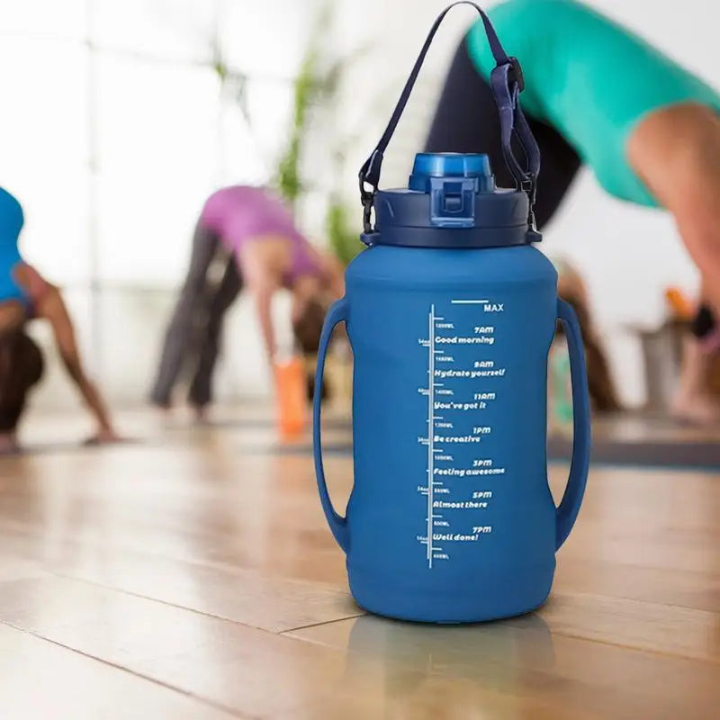 Travel Water Bottle Foldable Folding Travel Silicone Bottle For Drinking 1.8L Double Handle Hydration Cup With Wide Mouth For