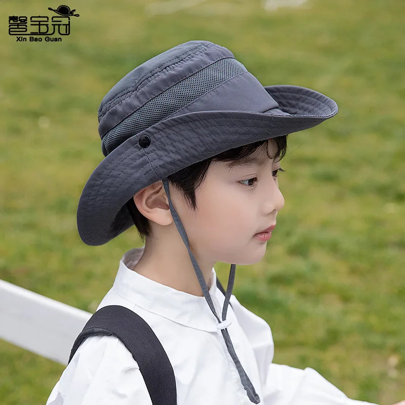 Kids Sun Hat for Boys Girls Wide Brim Bucket Hat UPF 50+ Sun Protection Hat Breathable Summer Beach Hat