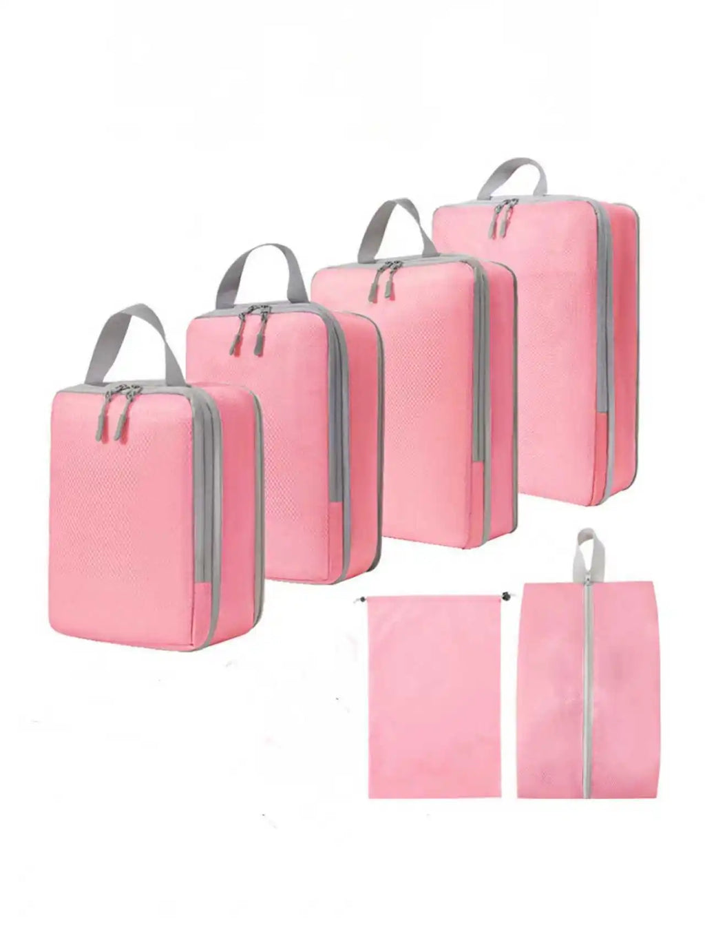 4/6 pcs Compressible Packing Travel Storage Bag Cubes Waterproof Suitcase Nylon Portable With Handbag Luggage Organizer Ryanai