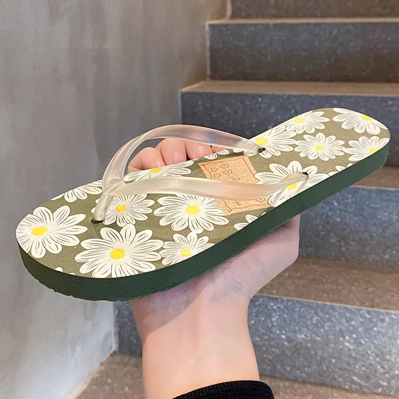 Flip Flops Trendy Summer Outerwear Fashionable Clip On Beach Slippers Anti Slip Couple'S Splint Slippers Leisure Convenience