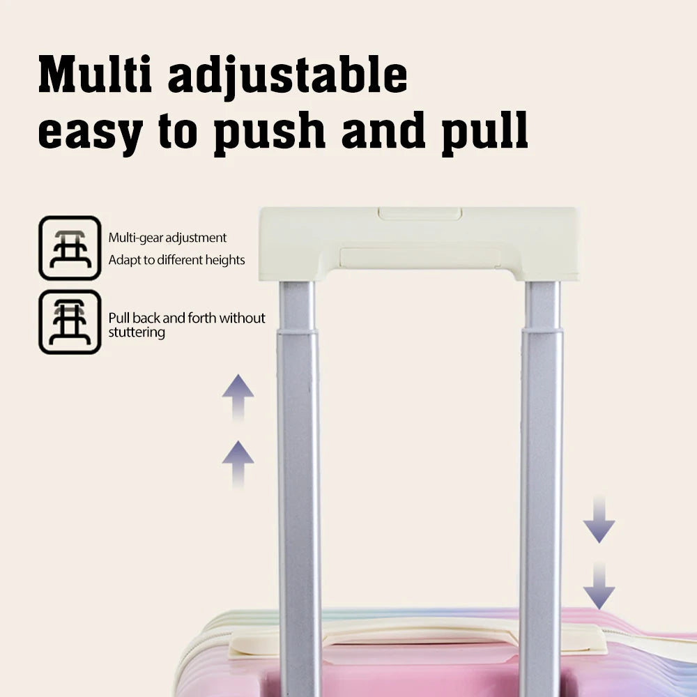 18"Hand Carry Luggage Portable Boarding Bagage 6 Wheels ZIPPER lock luggage Can Sit Down Kids Luggage