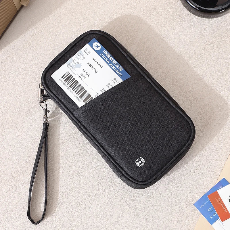 RFID Blocking Passport Holder Wallet - Family Travel Document Organizer with Credit Card Slots, Secure Essentials Bag for Trips